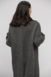 Alpaca  grey chunky knit cardigan. - RoseUniqueStyle