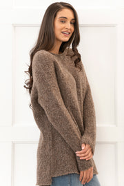 Milky brown alpaca sweater
