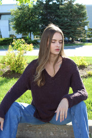 Organic cotton knit sweater.