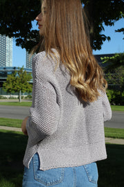 Pure Linen knit sweater  cardigan .