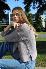 Pure Linen knit sweater  cardigan .