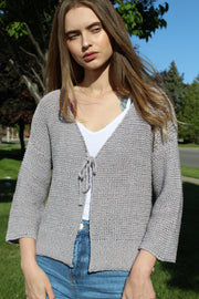 Pure Linen knit sweater  cardigan .