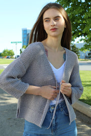 Pure Linen knit sweater  cardigan .