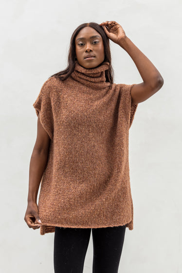 Oversized alpaca knit sweater vest | Roseuniquestyle