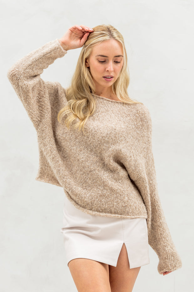 Handmade Oversize Alpaca crop sweater