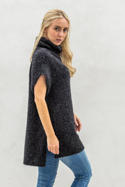 Oversized alpaca knit sweater vest .