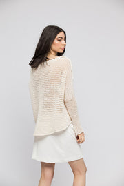 Linen Cotton knit  oversized sweater - RoseUniqueStyle