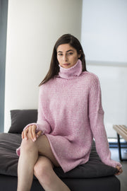 Pink Alpaca  chunky knit sweater. - RoseUniqueStyle