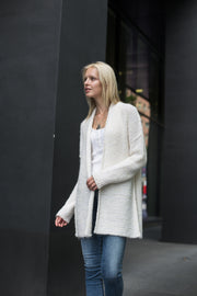 White alpaca knit cardigan. - RoseUniqueStyle