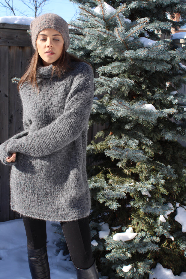 Oversized knit sweater dress - Roseuniquestyle