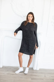 Charcoal oversized knit dress - Roseuniquestyle