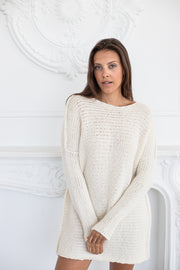 Alpaca   Chunky knit  off white  sweater. - RoseUniqueStyle