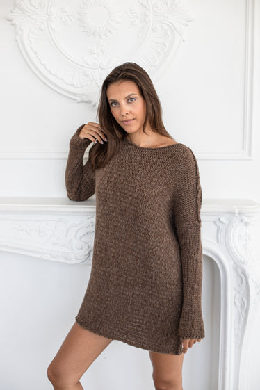 Brown alpaca oversized sweater dress | Roseuniquestyle Brown alpaca oversized sweater dress | Roseuniquestyle