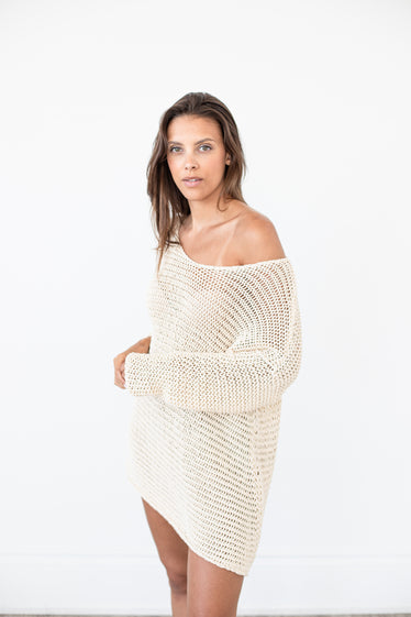 oversized cream sweater dress Cream Sweater Dress - Sweater Dress - Sweater Set - Cardi & Dress