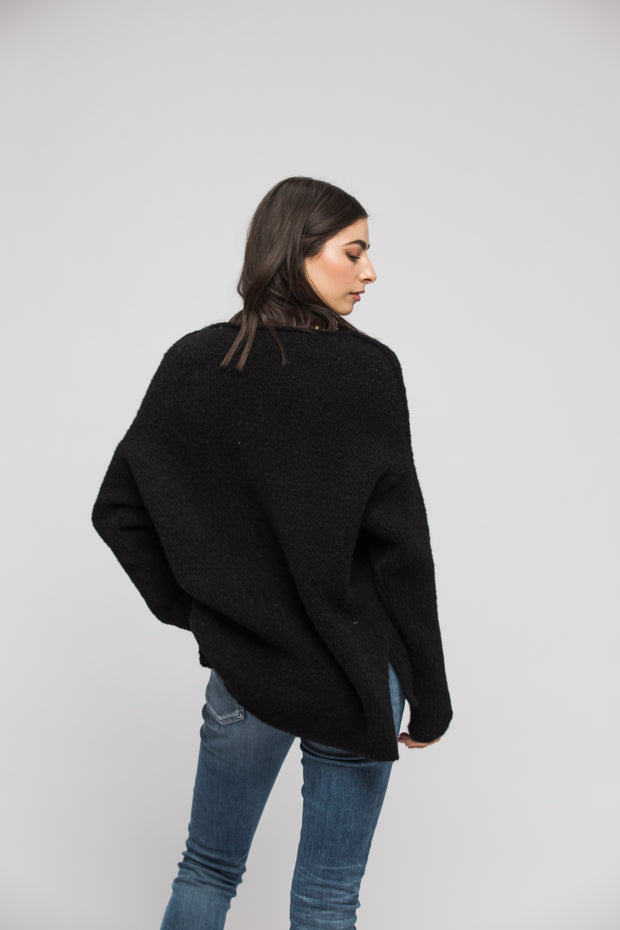 Black alpaca sweater. - RoseUniqueStyle