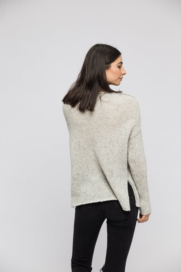 Light grey alpaca sweater. - RoseUniqueStyle