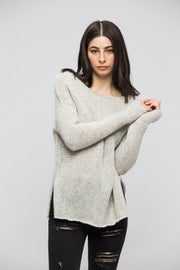 Light grey alpaca sweater. - RoseUniqueStyle