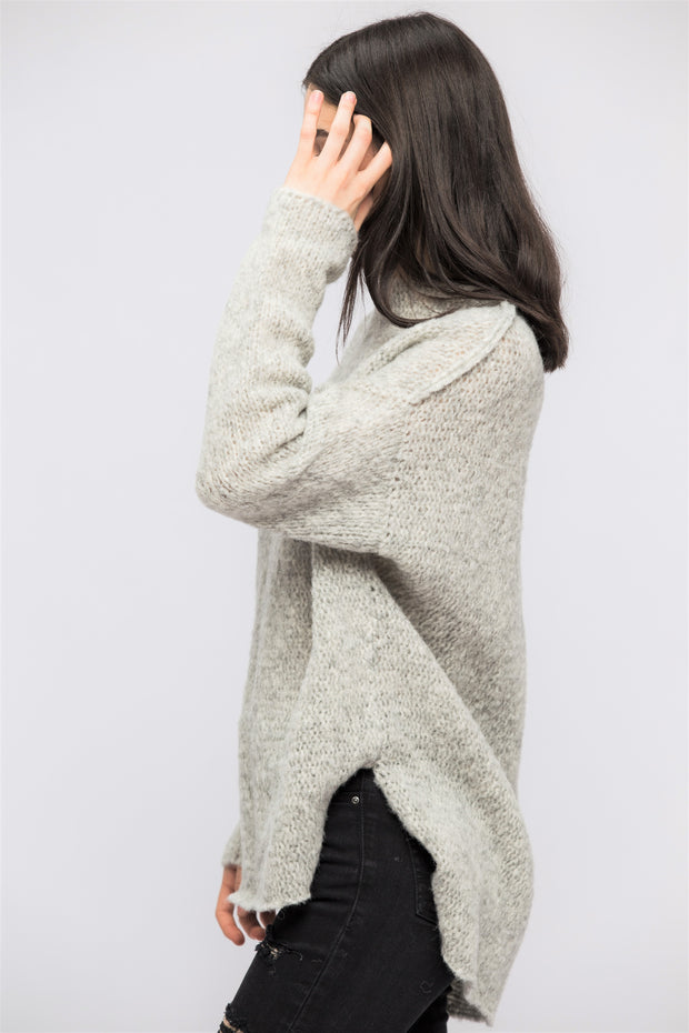 Light grey Alpaca sweater. - RoseUniqueStyle