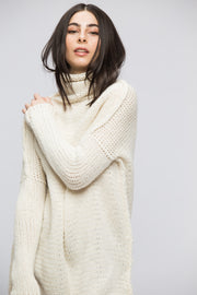 Off white  Chunky knit Alpaca  women sweater dress. - RoseUniqueStyle