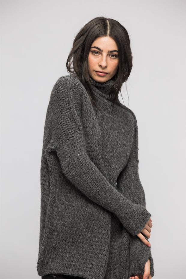 Knit alpaca  sweater dress - Roseuniquestyle.
