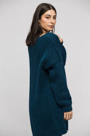 Alpaca blue/green  woman cardigan. - RoseUniqueStyle