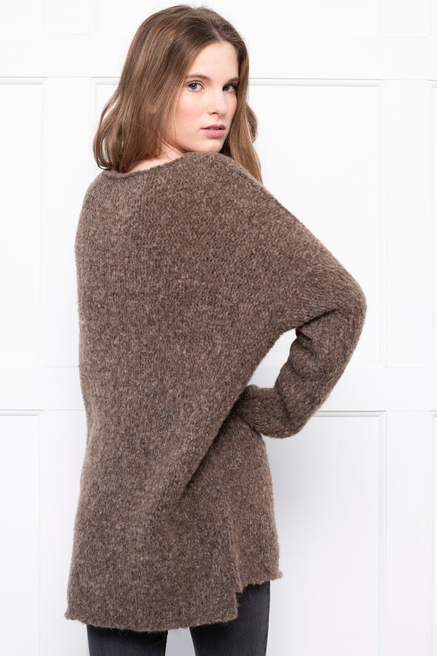 Milky brown alpaca sweater