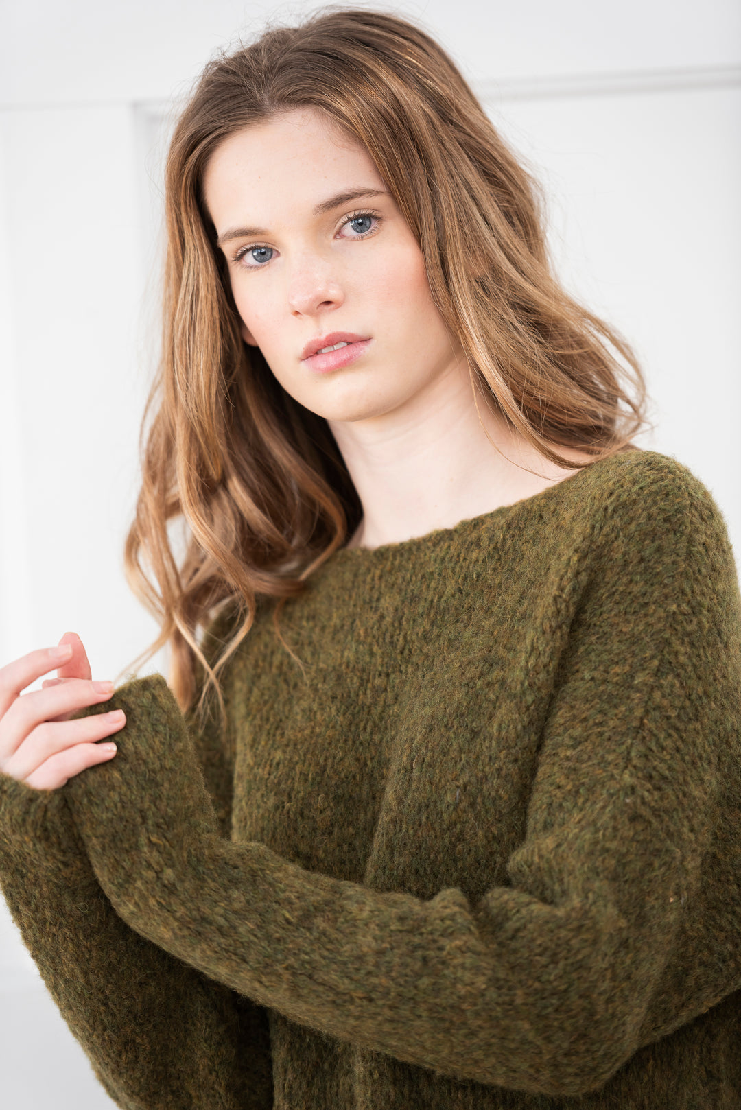 ニット/セーター AlpacaWool WideOver PulloverKnit/CAMEL Free People Sweater Lulu Camel Wool Alpaca Loose Knit Pullover