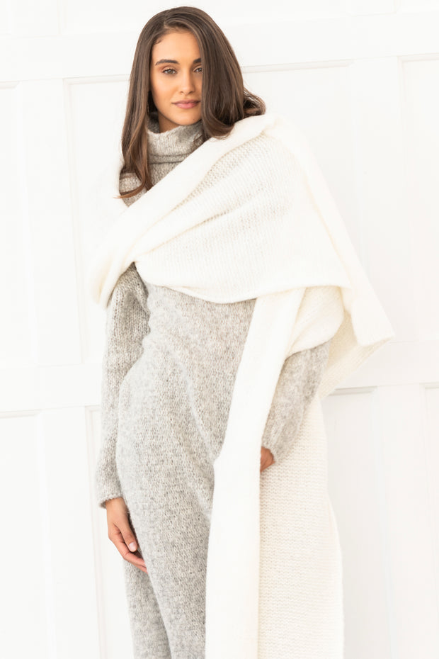 Extra long Peruvian Alpaca wool scarf wrap.