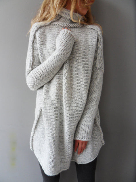 Oversized chunky knit loose sweater | Roseuniquestyle