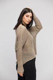 Fall/Spring chunky  linen  knit sweater. - RoseUniqueStyle