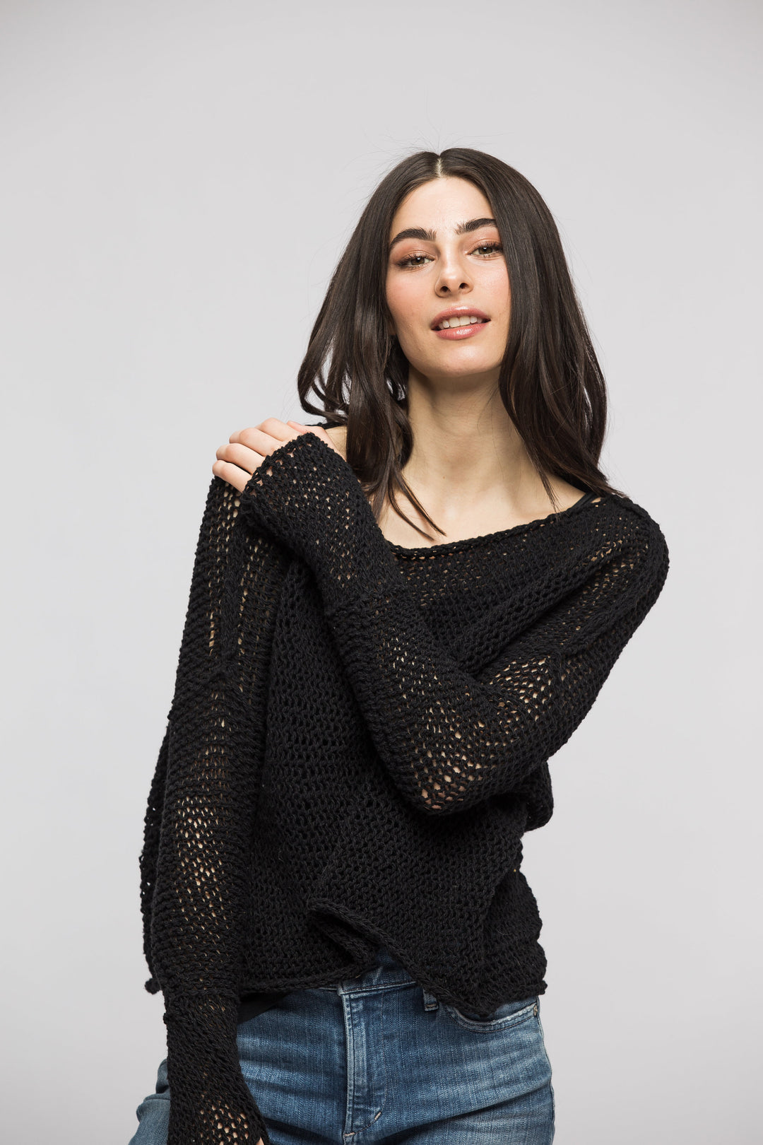 Y'S Off White Random Embroidery Loose Pullover, Brand Size 2
